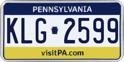 PA license plate KLG2599