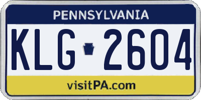 PA license plate KLG2604