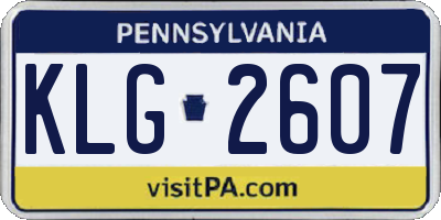 PA license plate KLG2607