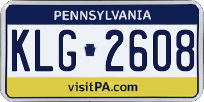 PA license plate KLG2608