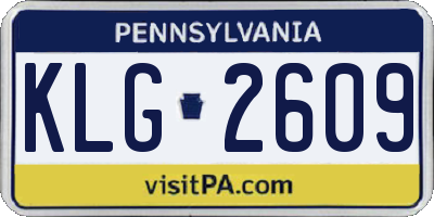PA license plate KLG2609