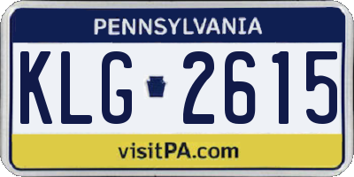 PA license plate KLG2615