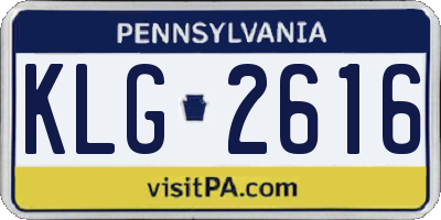 PA license plate KLG2616