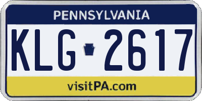 PA license plate KLG2617
