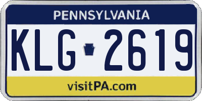 PA license plate KLG2619
