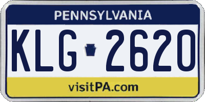 PA license plate KLG2620