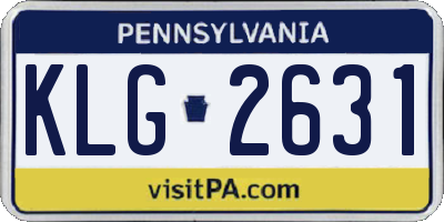 PA license plate KLG2631