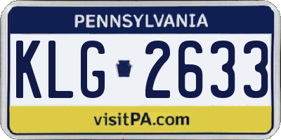 PA license plate KLG2633