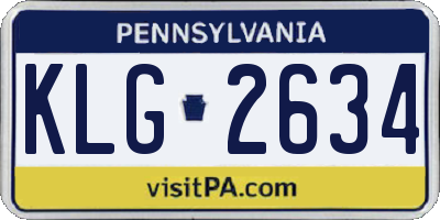 PA license plate KLG2634