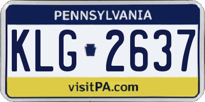 PA license plate KLG2637
