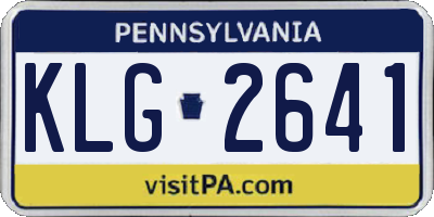 PA license plate KLG2641