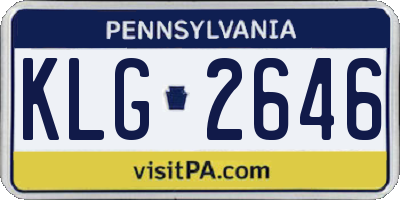 PA license plate KLG2646