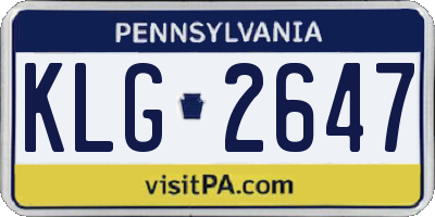 PA license plate KLG2647