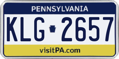 PA license plate KLG2657
