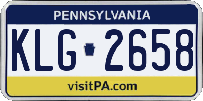 PA license plate KLG2658