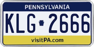 PA license plate KLG2666