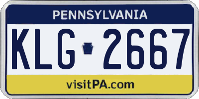 PA license plate KLG2667