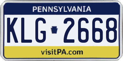 PA license plate KLG2668