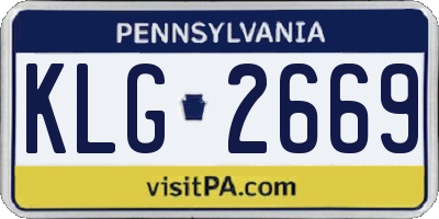 PA license plate KLG2669