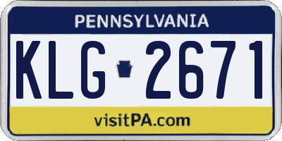 PA license plate KLG2671