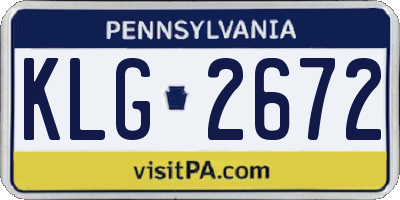 PA license plate KLG2672