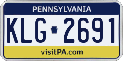 PA license plate KLG2691