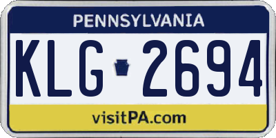 PA license plate KLG2694