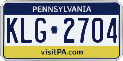 PA license plate KLG2704