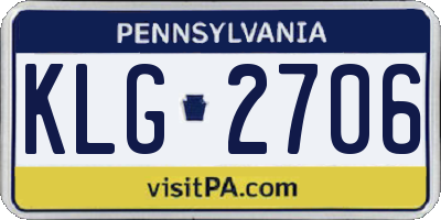 PA license plate KLG2706