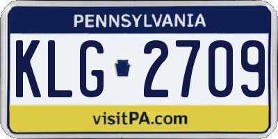 PA license plate KLG2709