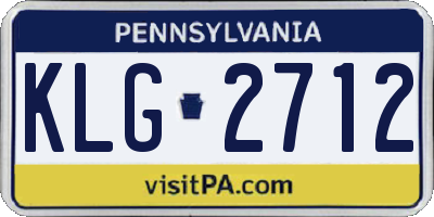 PA license plate KLG2712