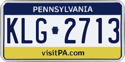 PA license plate KLG2713