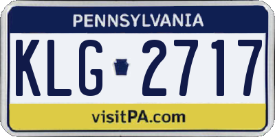 PA license plate KLG2717