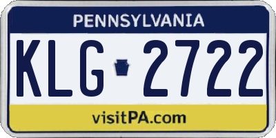 PA license plate KLG2722