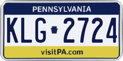 PA license plate KLG2724
