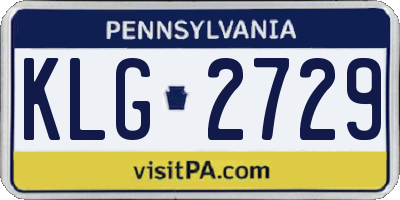 PA license plate KLG2729