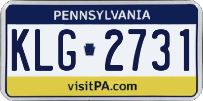 PA license plate KLG2731
