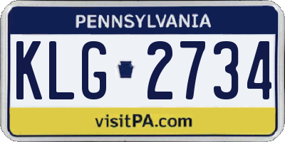 PA license plate KLG2734
