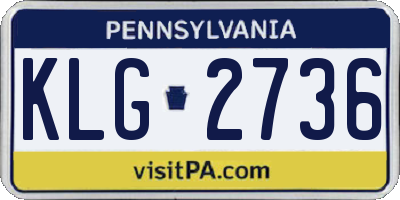 PA license plate KLG2736