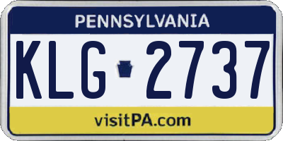PA license plate KLG2737