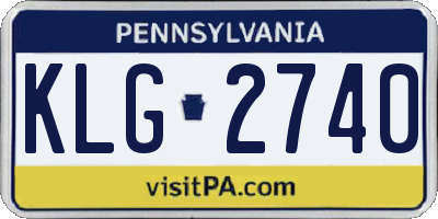 PA license plate KLG2740