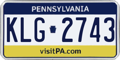 PA license plate KLG2743