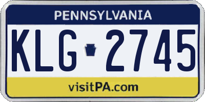 PA license plate KLG2745