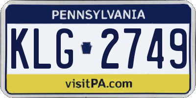 PA license plate KLG2749