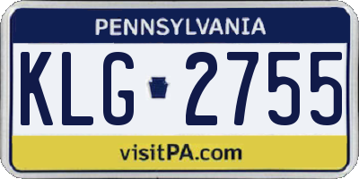 PA license plate KLG2755