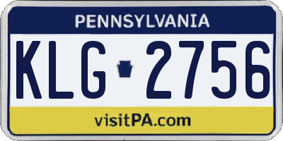 PA license plate KLG2756