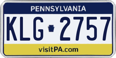 PA license plate KLG2757