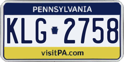 PA license plate KLG2758