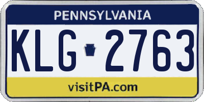 PA license plate KLG2763