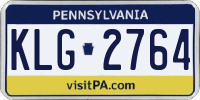 PA license plate KLG2764